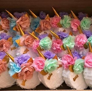 Set 8 mini unicorn pinatas party